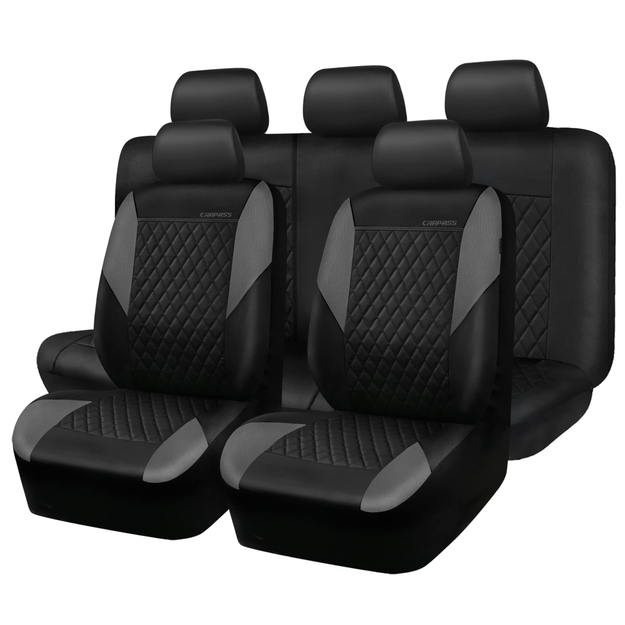 Car Pass Quilting Leather Seat Covers Full Set,Universal Waterproof Deluxe Pu Premium Car Seat Cover With 5Mm Composite Sponge I