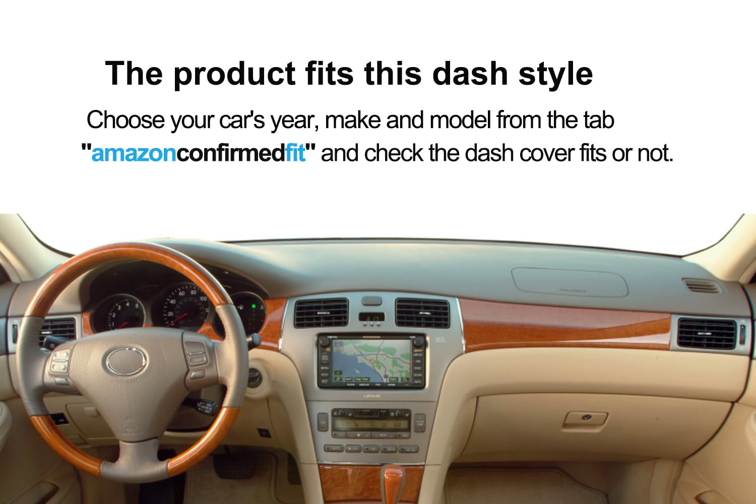 Fcovergurus Dash Cover Mat for Lexus ES300 ES330 - Beige Polyester F116