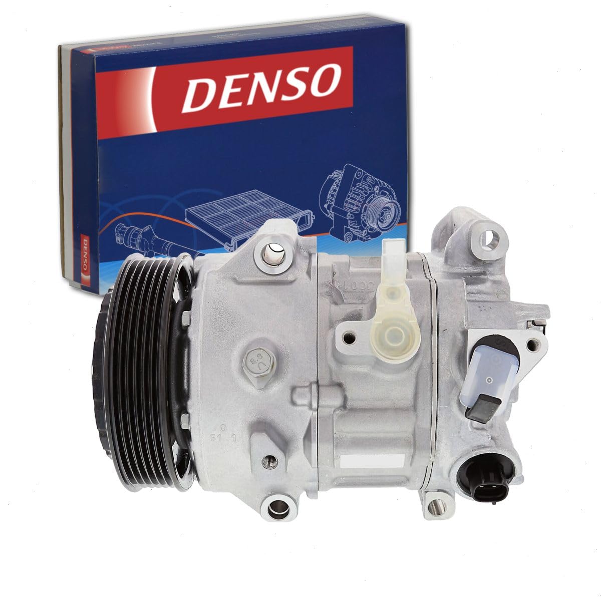 Denso 471-1038 New AC Compressor with Clutch, 1 Pack