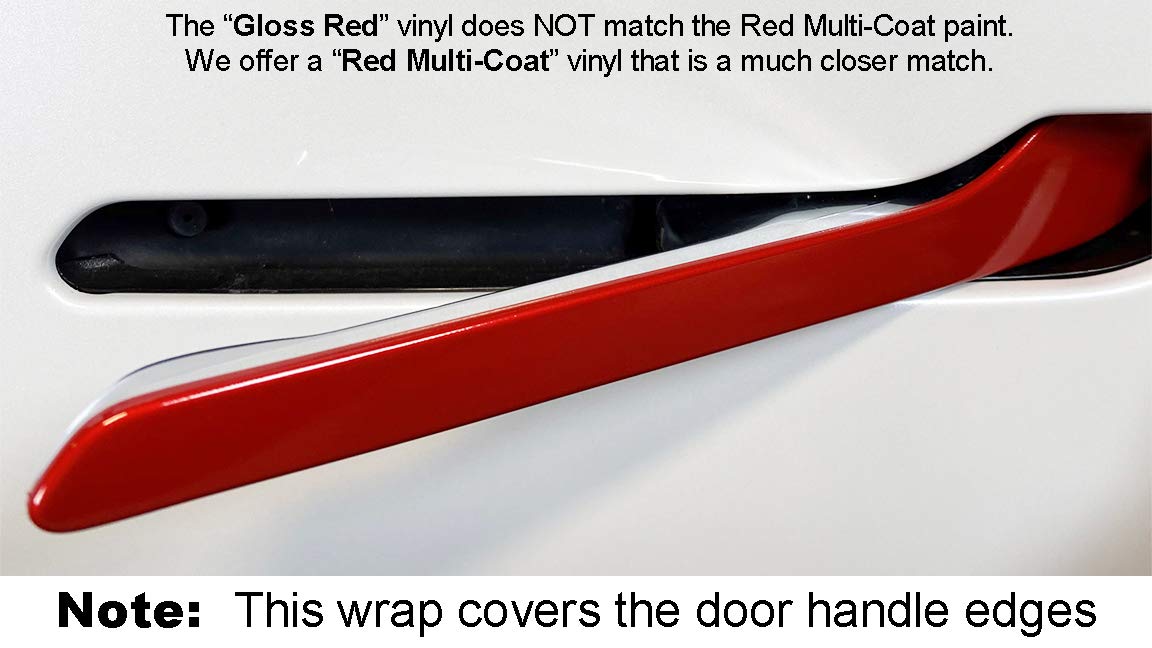 Custom Cut Graphics Full Door Handle Wrap - Vinyl, Full Wrap, Gloss Red for Tesla Model 3/Y, Model 3HANDLE-FULL