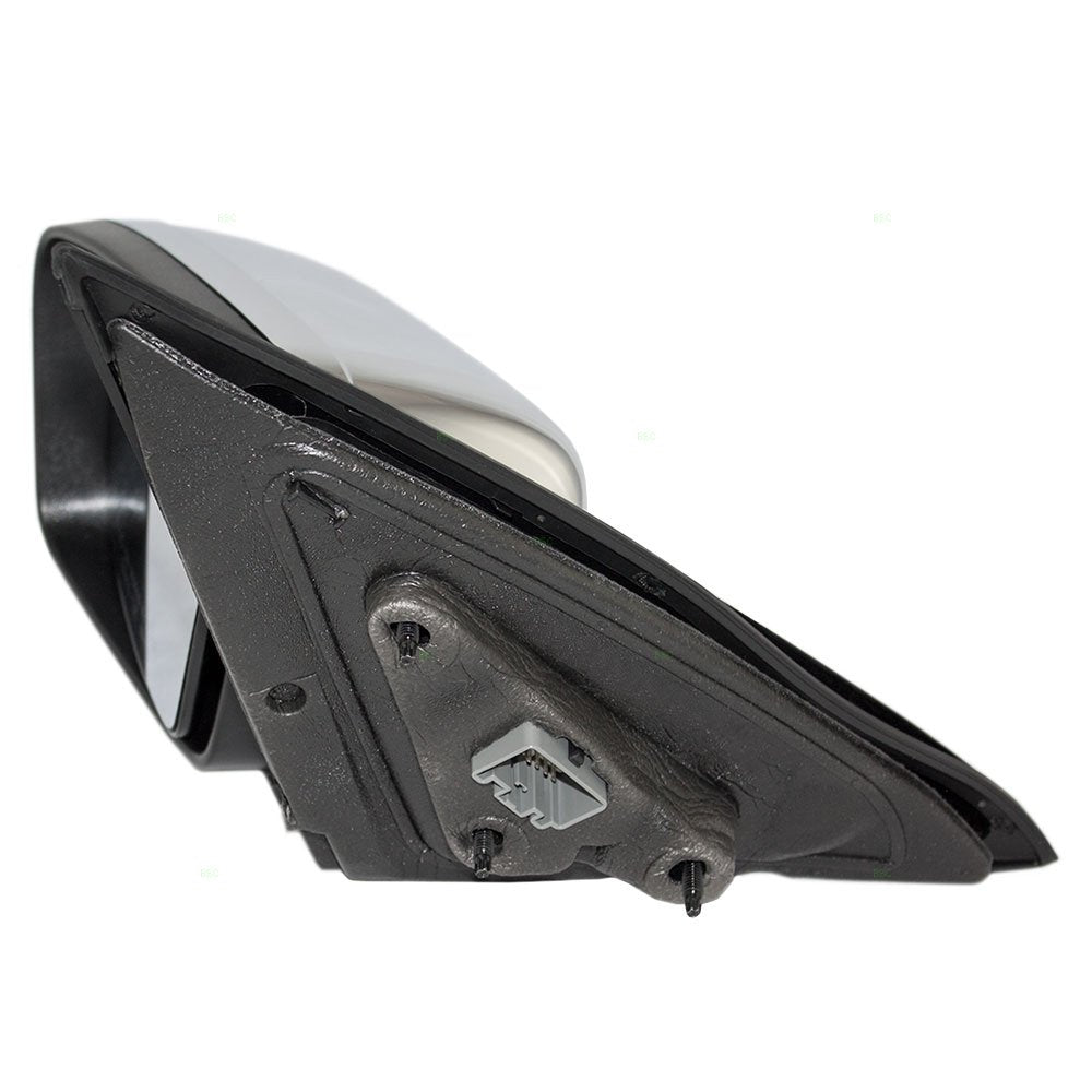 Brock Replacement Power Side View Mirror - Heated, Memory, Puddle Lamp, Black Base with Chrome Cover, Compatible with 07-10 MKZ