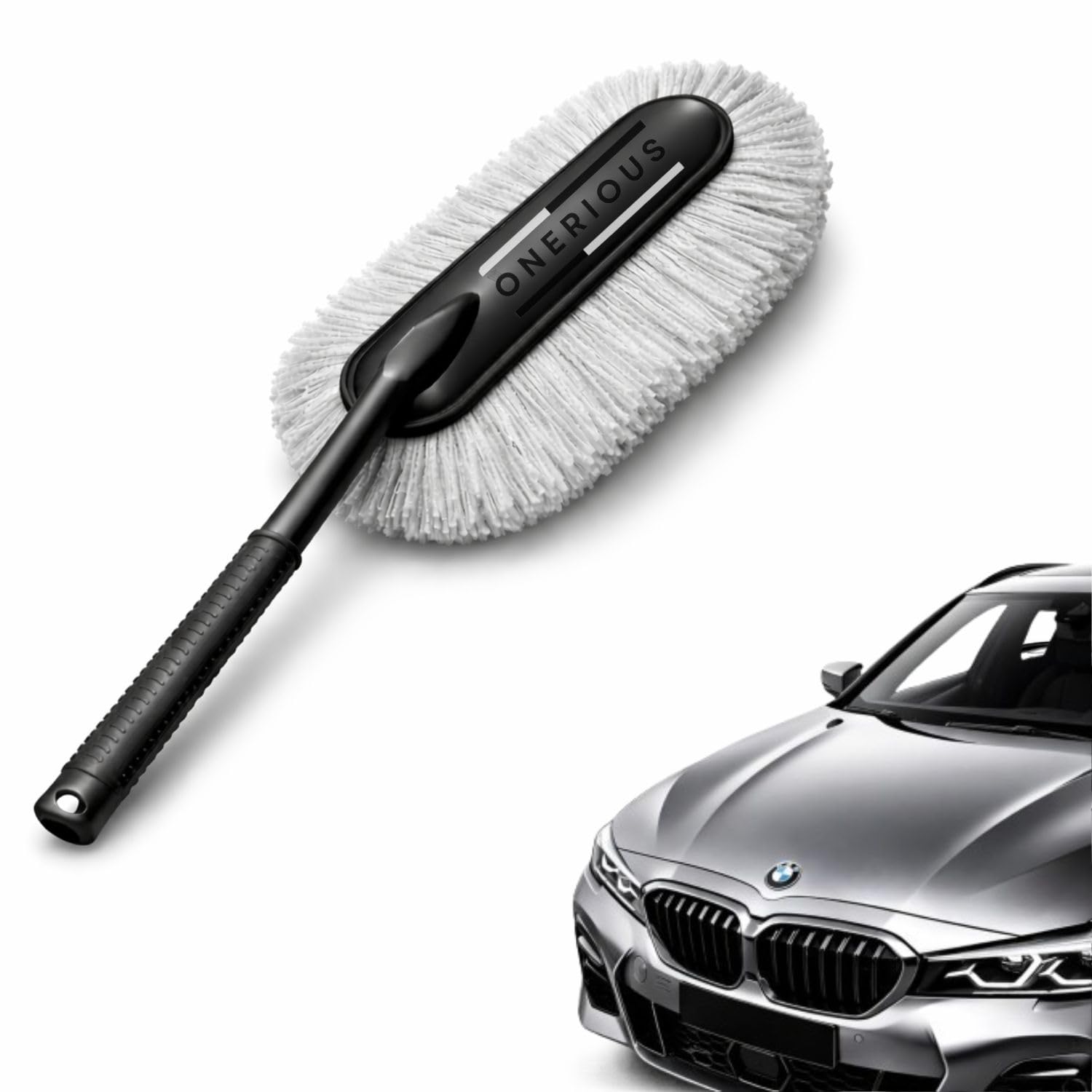 Onerious Car Duster LintFree & ScratchFree Car Cleaner Brush With Long Handle, Strong Absorption, Cleaning Tool For Wet & Dry 