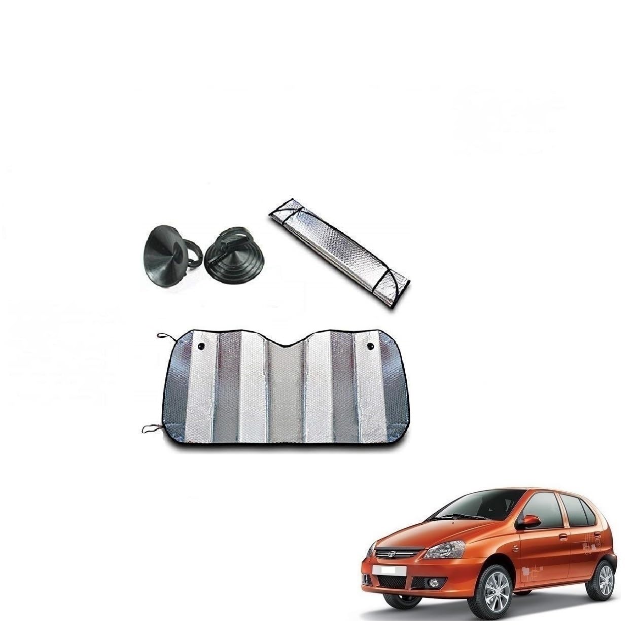 Kozdiko Car UV Protection Silver Foil Sunshade Film Windshield Visor Front Windshield Sunshade for Tata Indica
