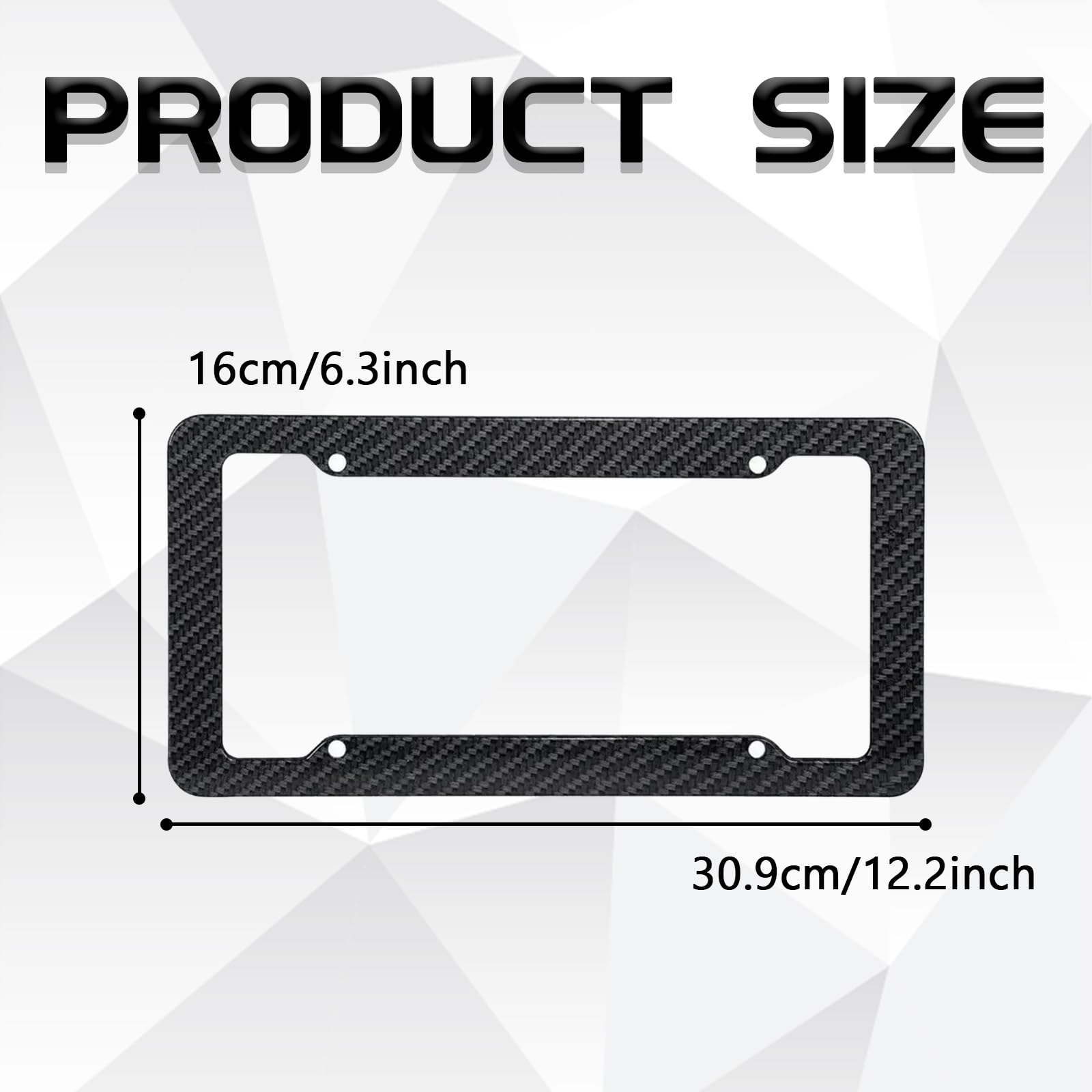 TOBENBONE Black Carbon Fiber License Plate Frames, License Plate Cover with Fasteners and Screws, License Plate Holder Tag Cover