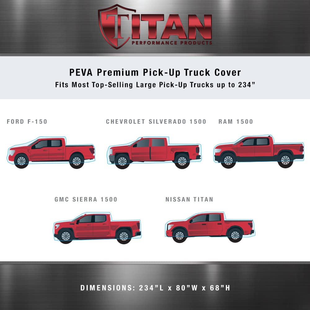 Titan Premium Multi-Layer Peva Car Cover For Large Pick-Up Trucks 213-234   . Waterproof, Uv Protection, Anti-Scratch Protective