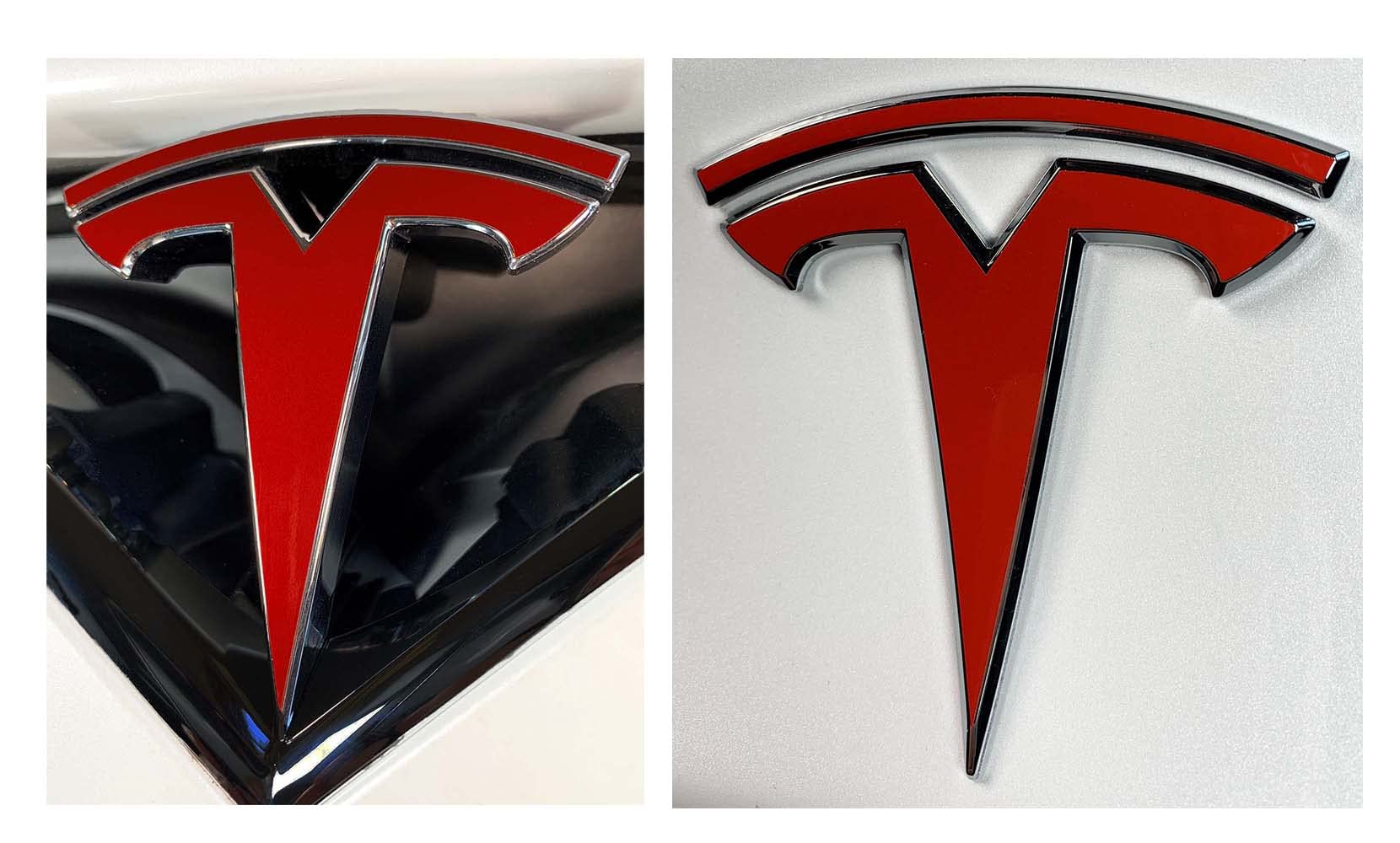 Custom Cut Graphics Logo Decal Wrap For Tesla Model S, Refresh, 4-Pc Set (Gloss Red)