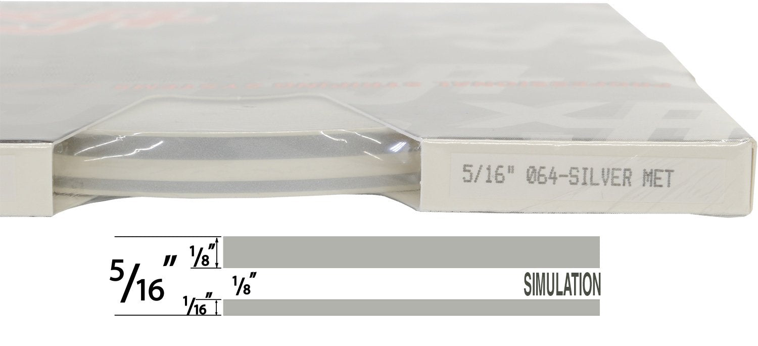 Universal Tfx 0005064 - Auto Customizing Dual Pinstripe - 5/16'' X 150' (1/8 Stripe, 1/8'' Gap, Then 1/16 Stripe) - 064-Silver M