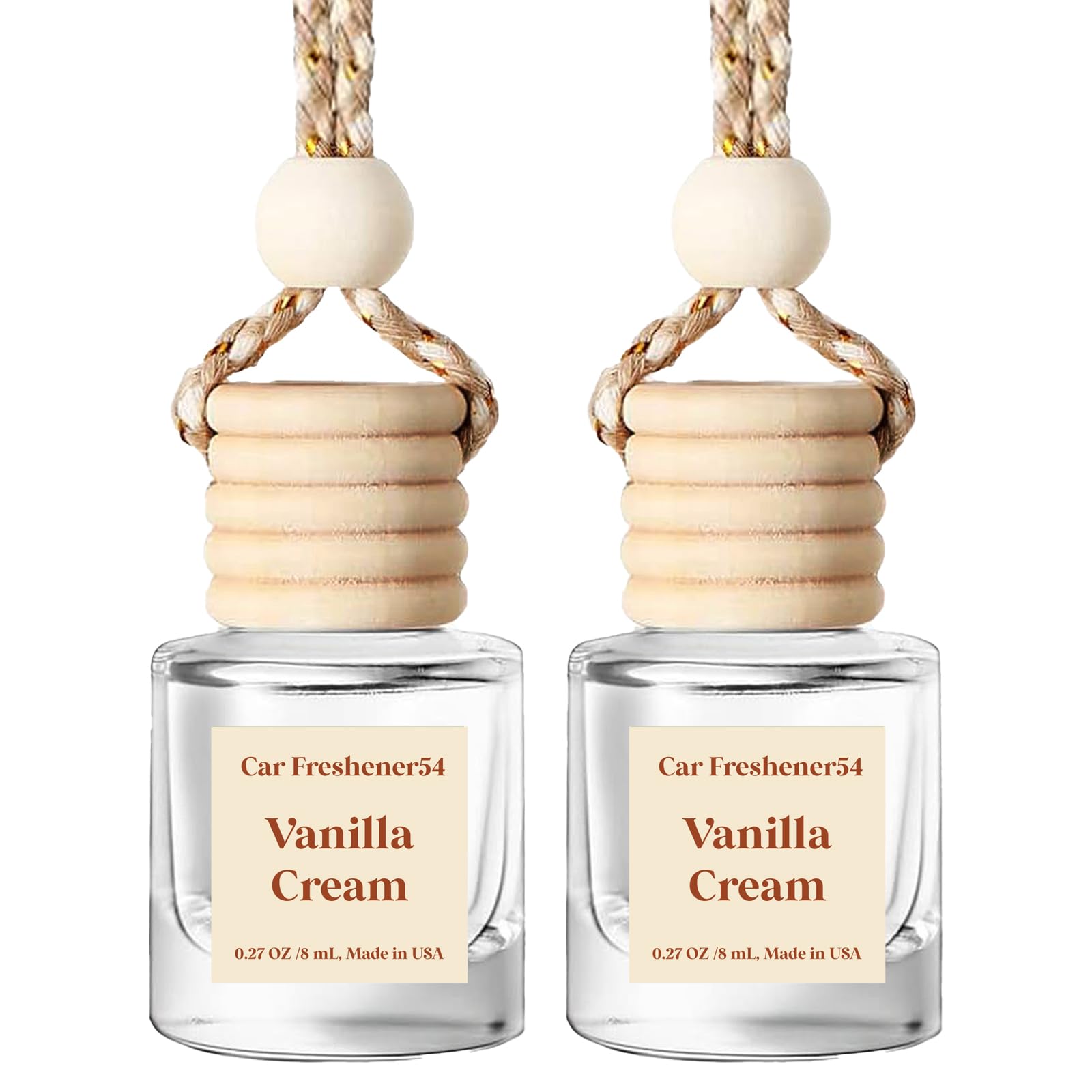 Car Air Freshener Hanging - Vanilla Cream Essential Oil Diffuser for Cars, Long-Lasting Fragrance, Air Freshener Diffuser oil, L
