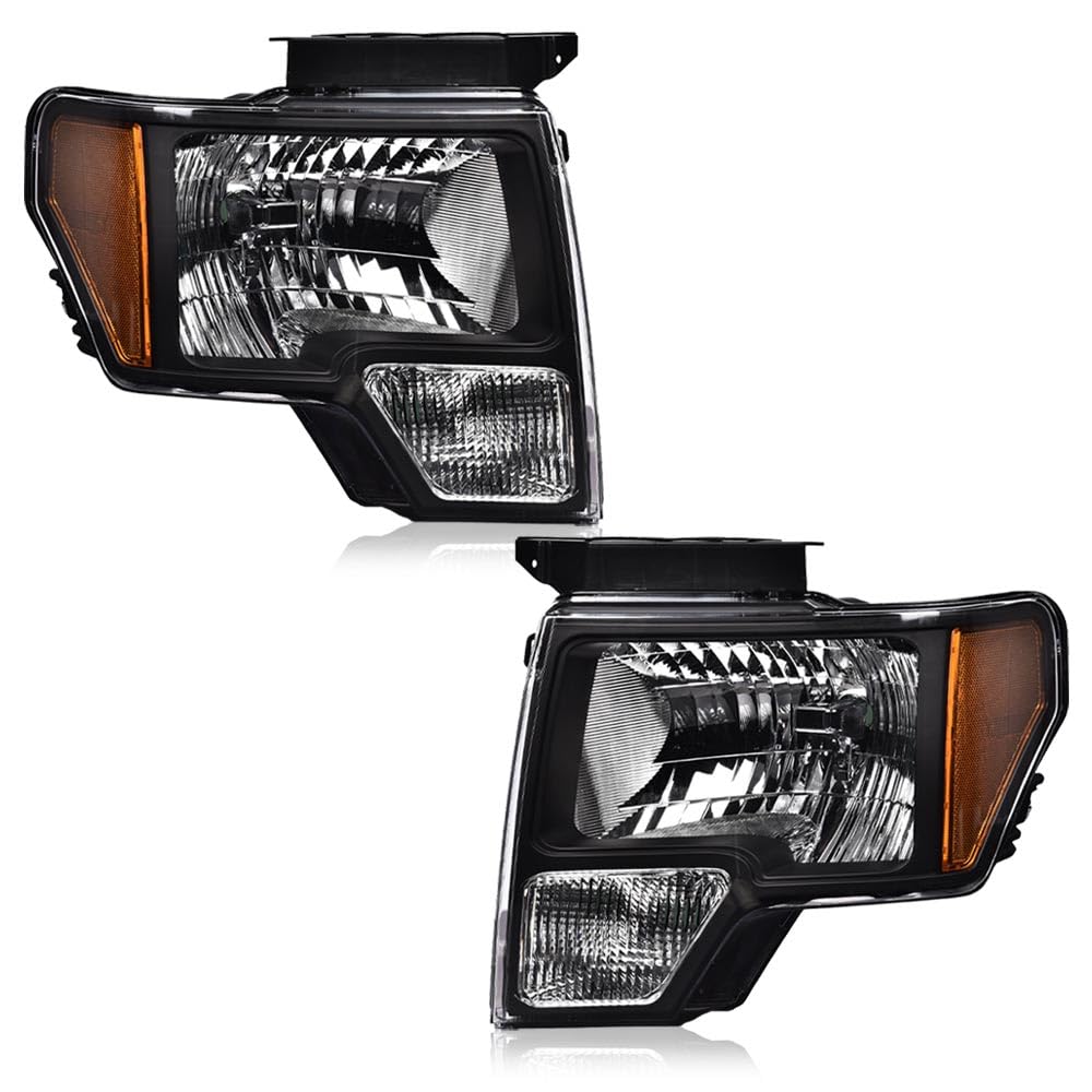 ALLGOOD Headlights Assembly Front Headlamp Compatible with Ford F150 2009-2014, Left Driver & Right Passenger Side, Clear Lens B