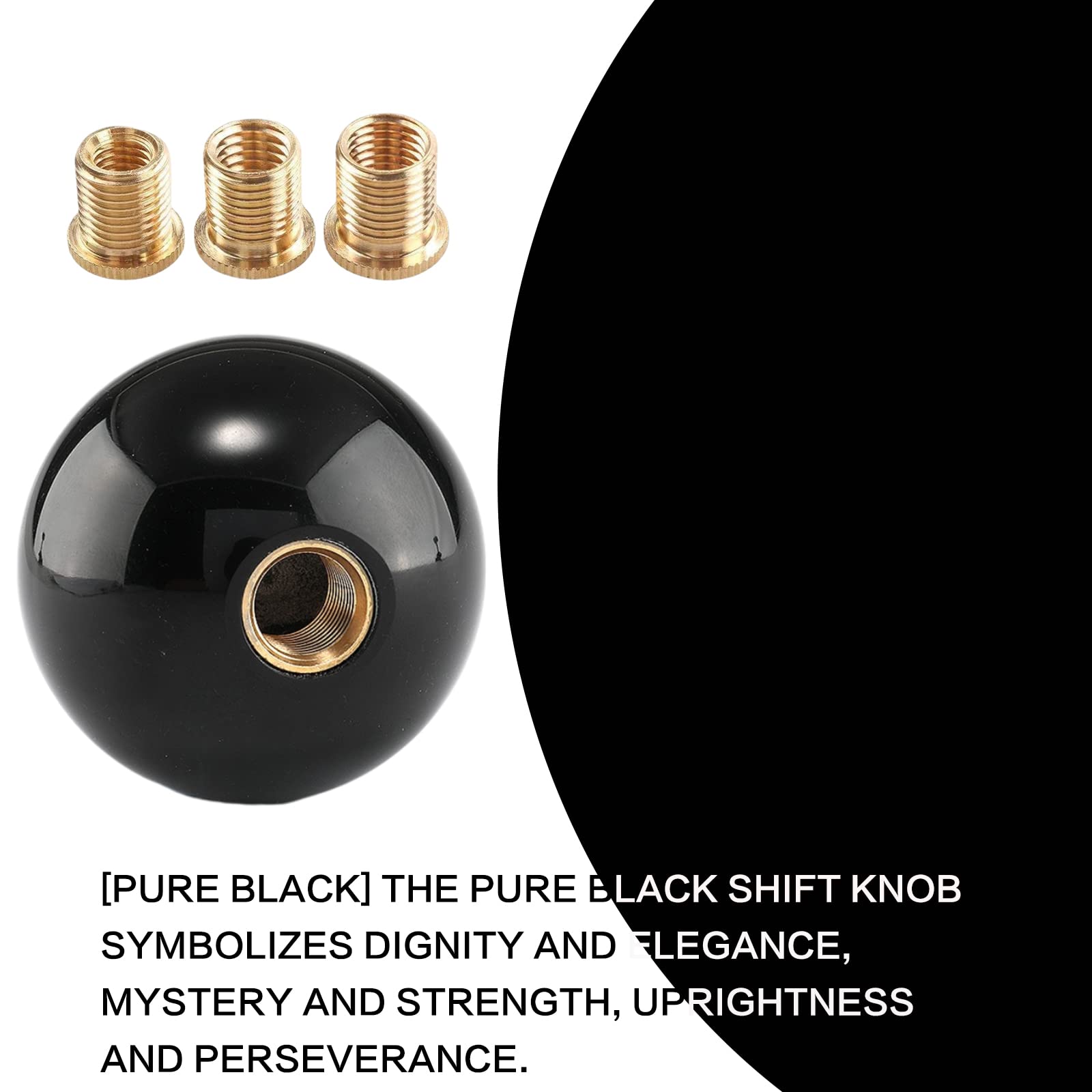 YIUIY Round Ball Shift Knob - Universal Gear Shift Knob for 5/6 Speed Manual/Automatic Vehicles, Pure Black, Acrylic Material