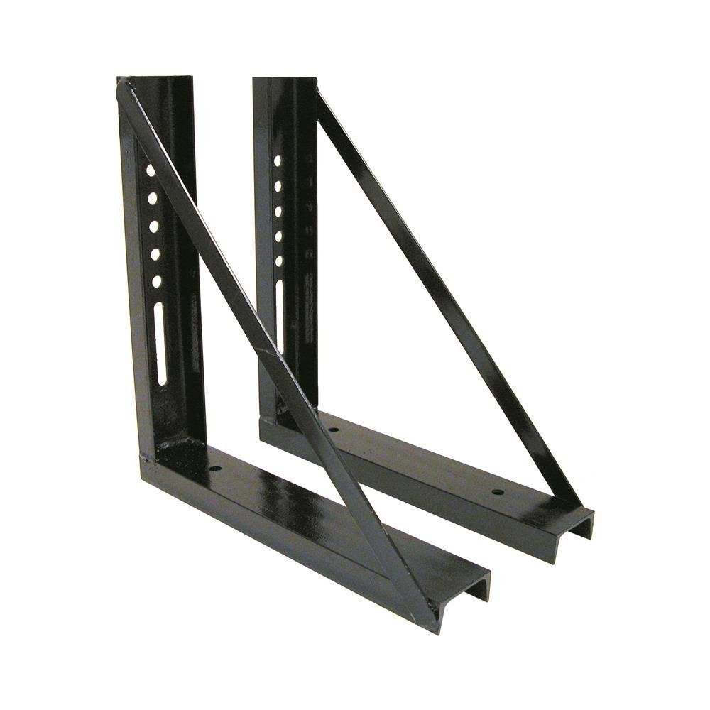 Buyers Products 1701006 Formed Welded Black Steel Mounting Brackets For Underbody Truck Tool Box, Set Of 2, 18 X 24, Corrosion Resistant With Universal Hole Pattern For Quick And Easy Mounting