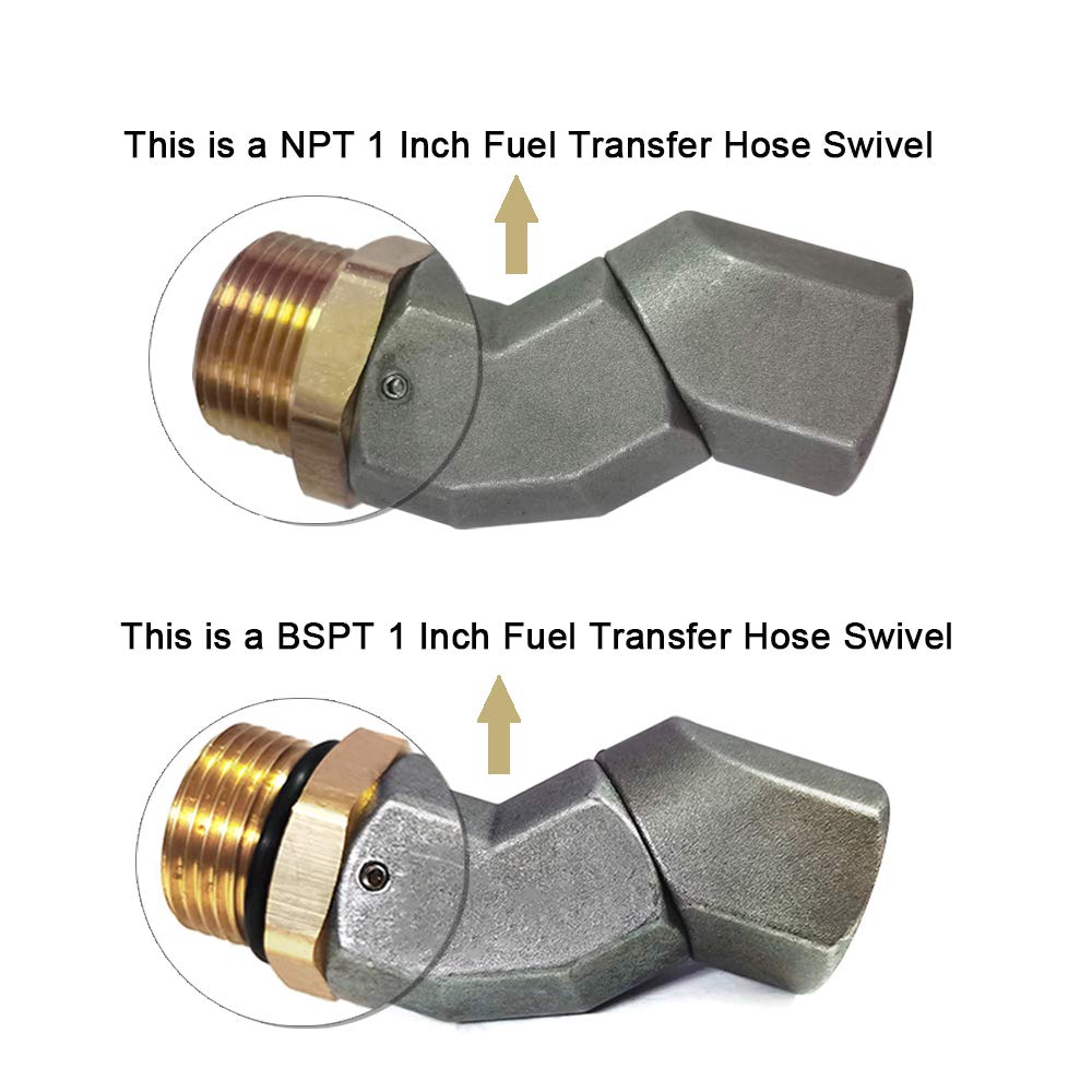 1 Inch Npt Fuel Hose Swivel 360 Rotating Connector For Fuel Nozzle Multi Plane Fuel Plane Swivel