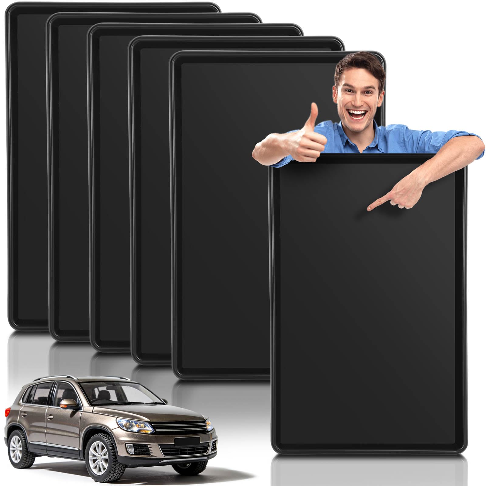 Extra Large Oil Drip Pan 6 PCS, Oil Drip Tray for Under Car - 35.4 X 24 X1.5 in, Plastic Drip Pan for Oil Change, Auto Oil Catch