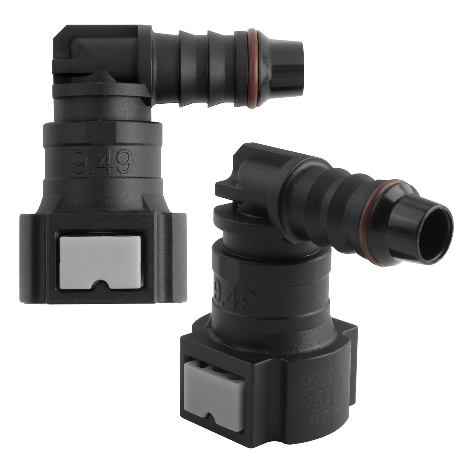 2PCS Fuel Line Connector with Seal Ring,OD9.49-ID8 Elbow Fuel Line Quick Connect for Quick Connect/Disconnect of Oil Pump Adapte