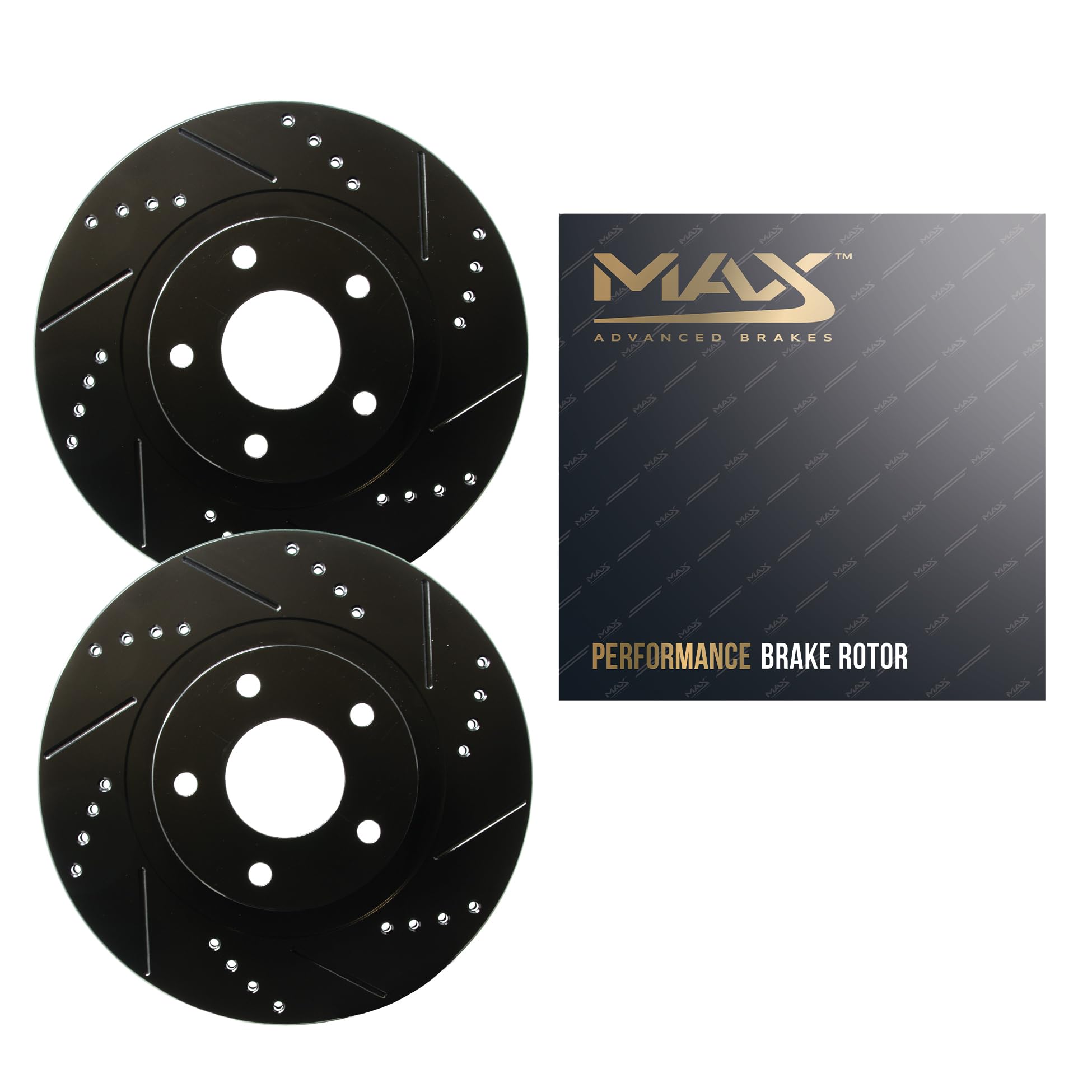 Max Advanced Brakes Front Brake Rotors Compatible With 2007 2008 2009 2010 2011 2012 2013 2014 2015 Mazda Cx-9 Replacement Drill