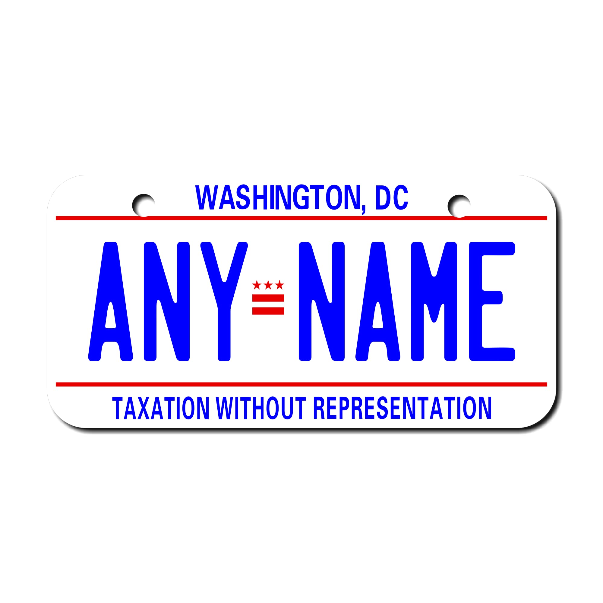 Teamlogo Personalized Washington Dc License Plate - Sizes For Kid 'S Bikes, Cars, Trucks, Cart, Key Rings Version 1 (3 X 6 Alumi