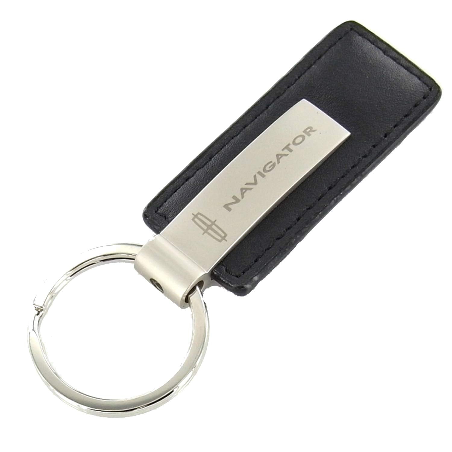 Lincoln Navigator Black Leather Rectangular Key Chain