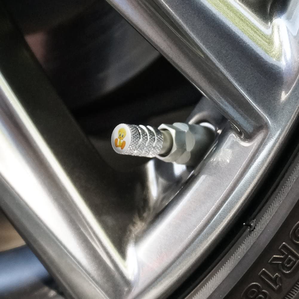 GRAPHICS & MORE Tweety Tire Rim Valve Stem Caps, Aluminum, One Size, Cute Design