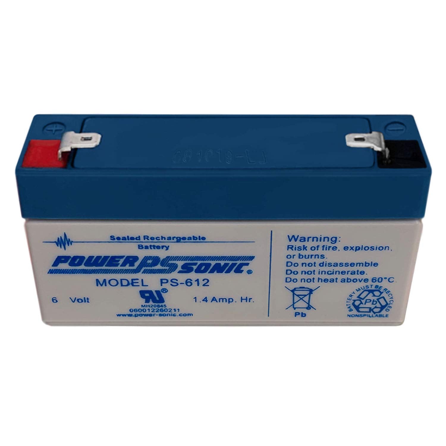 Power Sonic PS-612 6V 1.4Ah Rechargeable Sealed Lead Acid Battery