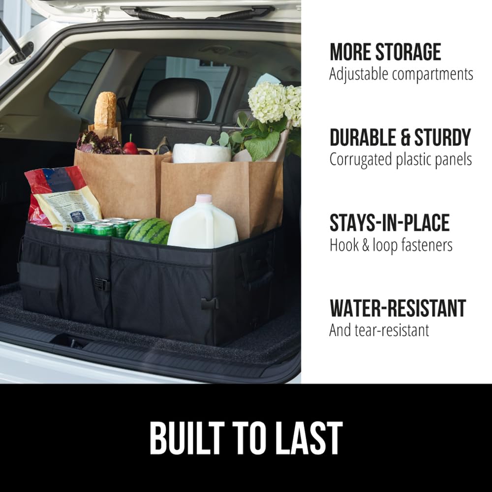 Gorilla Grip Large Capacity Sturdy Trunk Storage Organizer, Slip And Water Resistant Collapsible Organization Container For Car