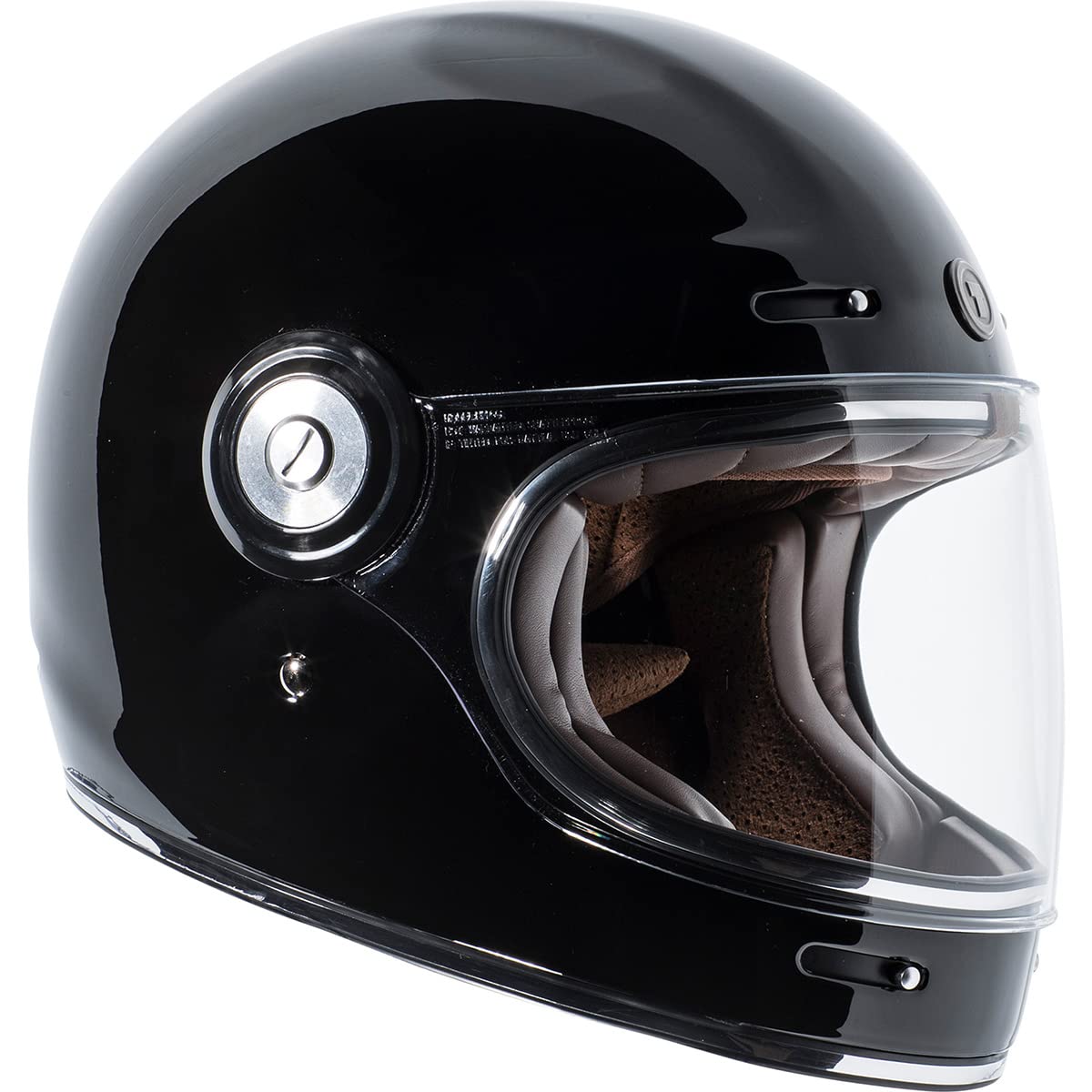 Torc T105:24 Unisex-Adult Retro Full-Face-Helmet-Style Motorcycle (Gloss Black, Large)