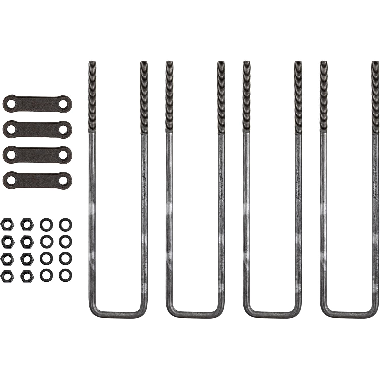 Buyers Products Ub623520 20'' Square Bend U-Bolt Kit, 4 Complete U Bolt Kits, 5/8'' Bolt, 1/2'' X 4 1/4'' Tie Bars, Grade 5 Equi