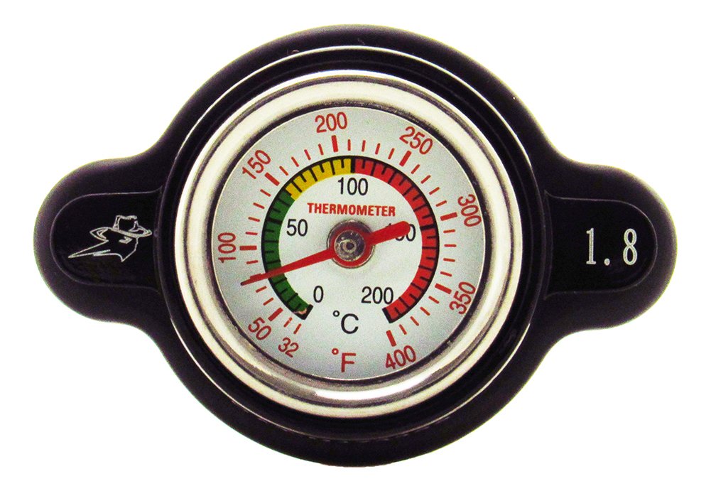 Outlaw Racing High-Pressure Temperature Gauge Radiator Cap 1.8 Real-Time Temp Monitoring Prevent Motorcycle/Atv Leaks Compatible