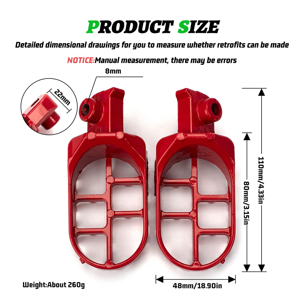 Xingwu Dirt Bike Footrest,Aluminium Footpegs Pedals,For Xr50R Pw50 Crf70 Tw200 Klx110 Crf50 50Cc 70Cc 90Cc 110Cc 125Cc Taotao Mo