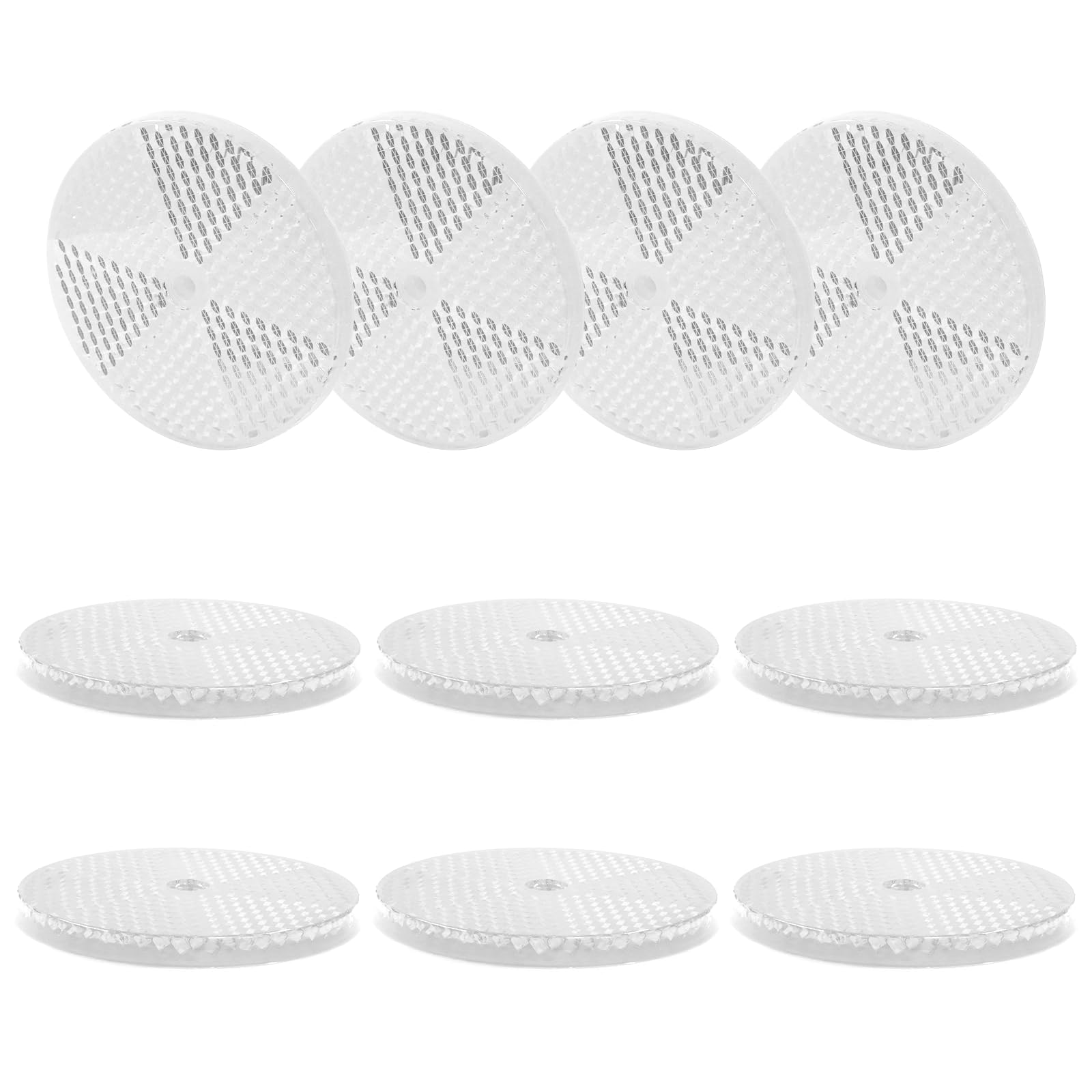 Unlorspy 10 Pcs White Front Reflector 80mm Dia Round Reflector with Center Mounting Hole for Cars, Trailer, Trucks, Dirt Bike an