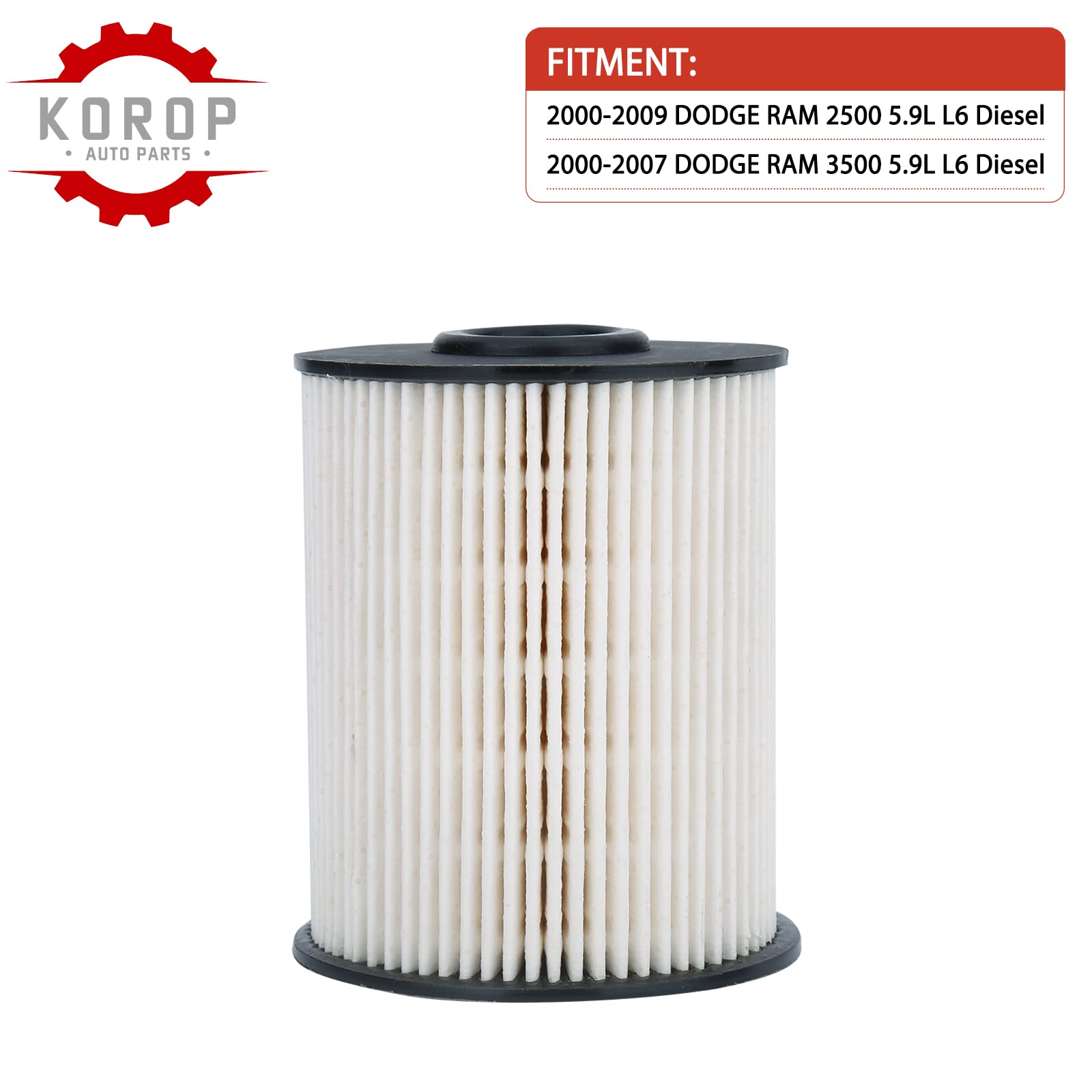 5.9 Cummins Fuel Filter Fits For Dodge Ram 2500 3500 5.9L Cummins Turbo Diesel 2000-2009 Replaces# 68001914Aa, 68001914Ab, 50155