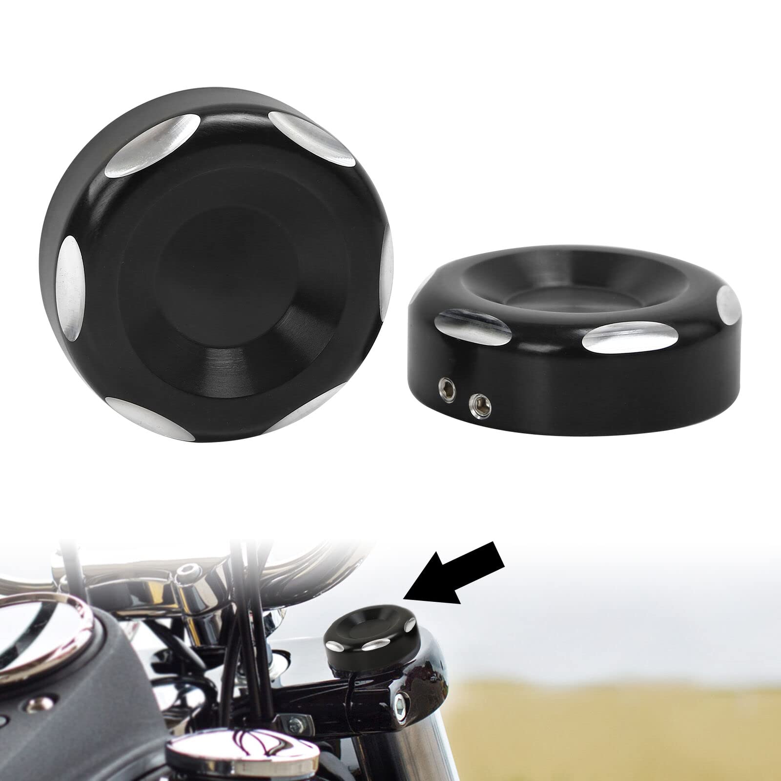 WOWTK Upper Fork Stem Covers for Harley Softail Standard, Street Bob and Low Rider 2018-2021,Dyna Fat Bob Low Rider 2011-2021,Sp