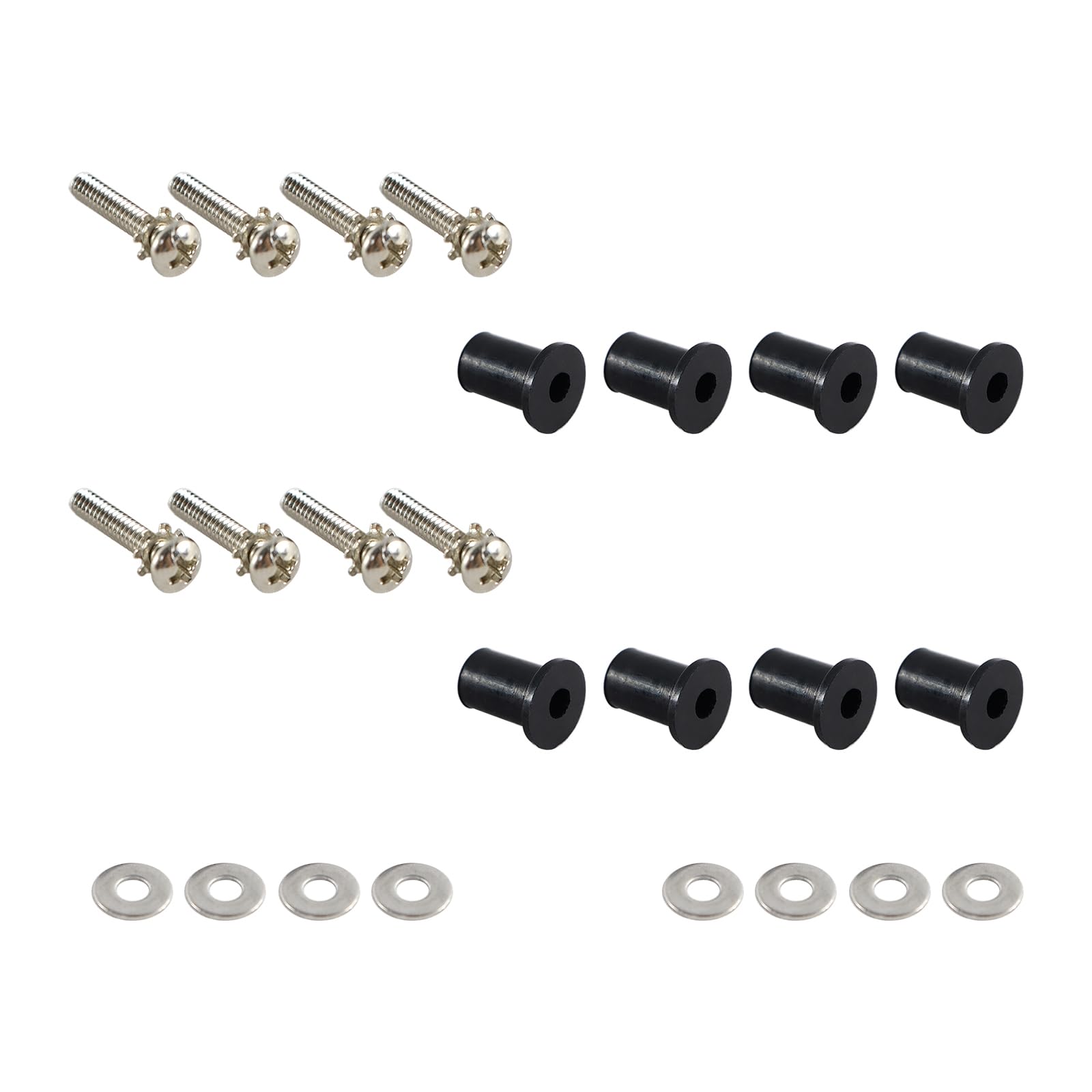 1409KMT Harley Headlight Well Nut Kit - Stainless Steel & Rubber - Fits Harley Touring Models - Model KMT-OT001449
