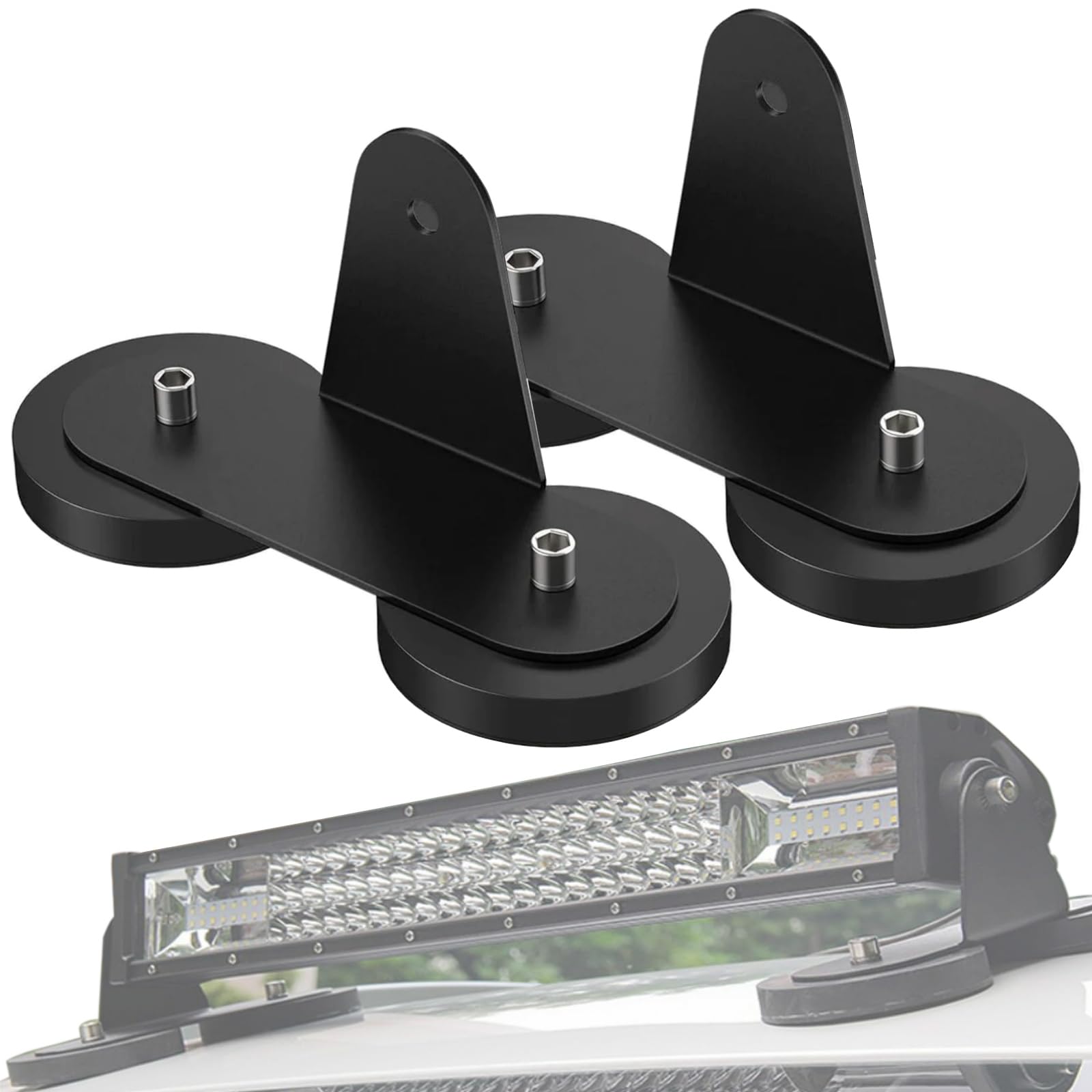 Willpower 2 PCS Magnetic Base Mounting Brackets for LED Light Bar, Powerful Mount Bracket Sucker Roof Holder for Various Types o
