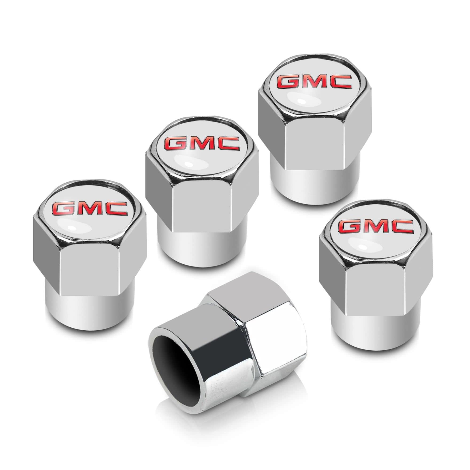 License Frame Inc. GMC Logo Chrome Valve Cap Covers