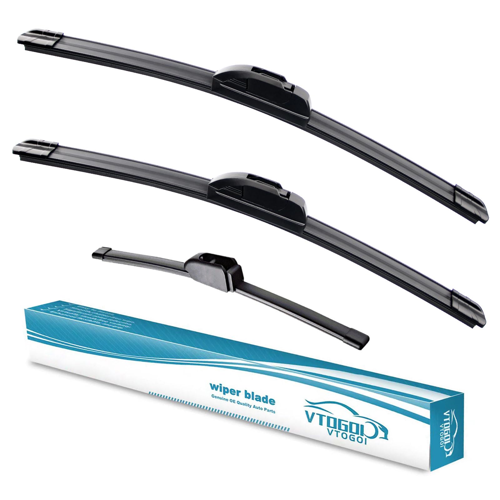 Vtogoi Wiper Blades With Rear Wiper Blades Set For 2020-2023 Kia Soul,Automotive Replacement Windshield Wiper Blades, That Meet 