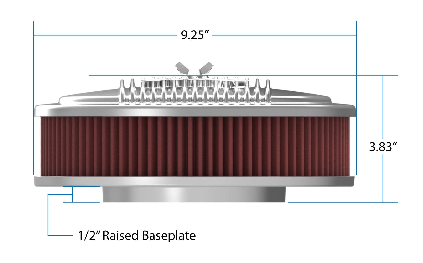 Holley 120-401: Oval Air Cleaner, Finned