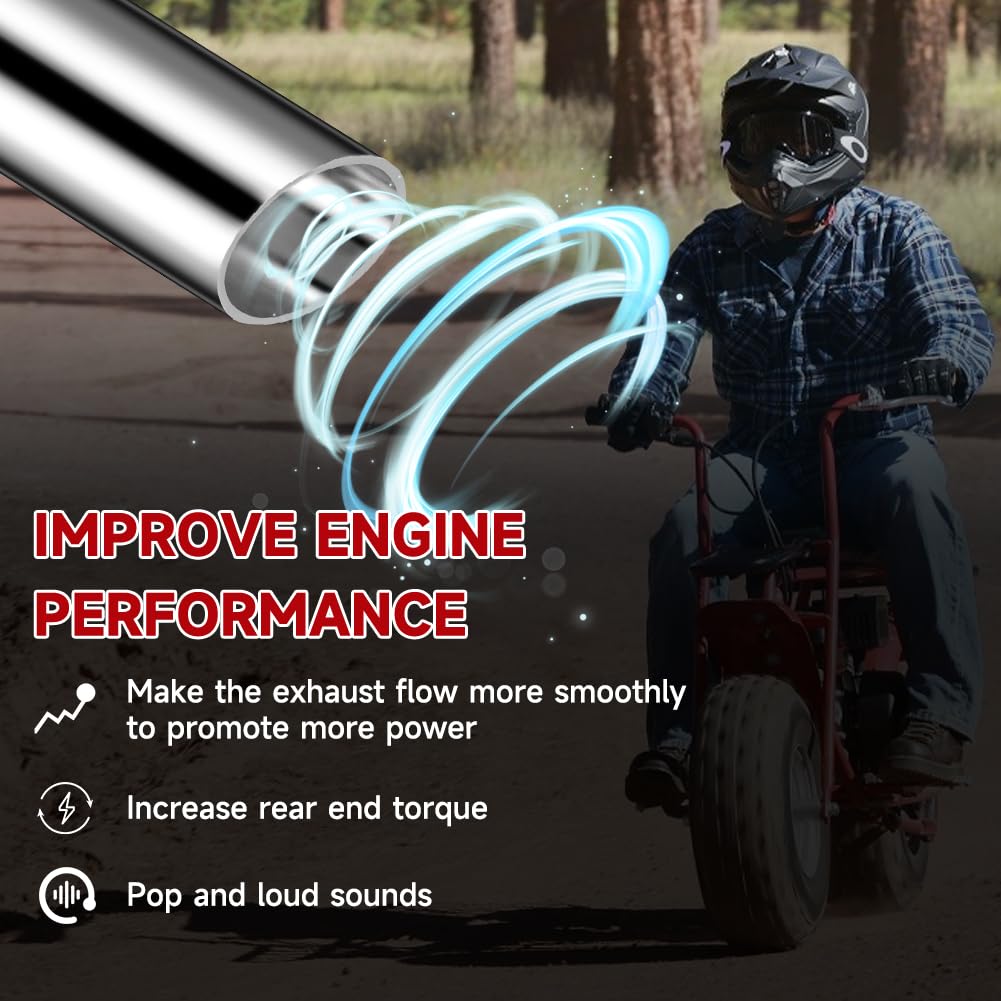 Fvrito Exhaust Pipe Header For Ct200U Coleman Bt200X Ct200U-Ex Kt196 Mini Bike Go Kart Predator 212Cc 224Cc 196Cc 6.5Hp Gx160 Gx