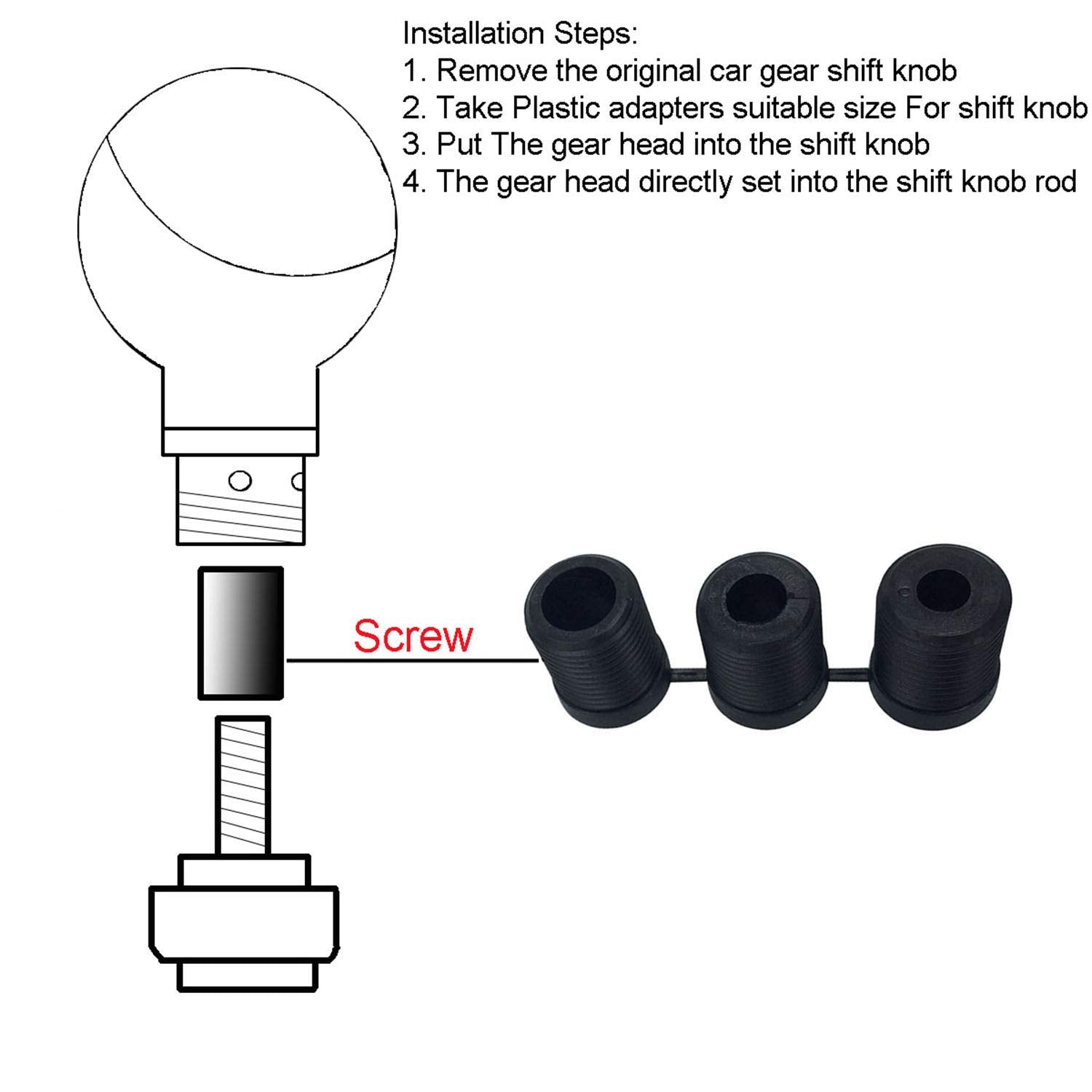 Abfer Weighted Shift Knob Short Stick Gear Shifter Adapter Leather Shift Knobs For Most Automatic Manual Vehicle Trucks,Blue