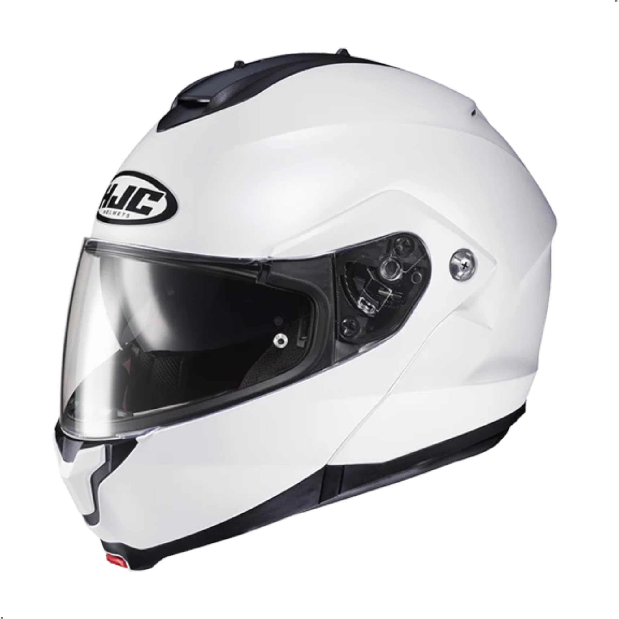 Hjc C91 Solid Modular Motorcycle Helmet With Hj-17 Pinlock Shield, Dot Approved(Semi Flat Pearl White, Large)