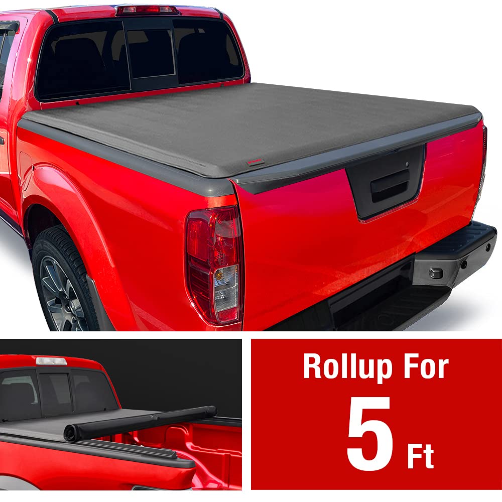 Maxmate Soft Roll-Up Truck Bed Tonneau Cover Compatible With 2022-2025 Nissan Frontier | 5' (60'') Bed | Tcn169057