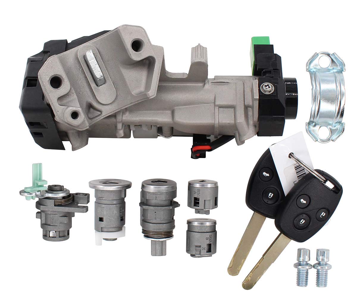 MOTOKU Ignition Switch Cylinder Door Lock Set with Trans Key for Honda Accord 2006-2007, Model 675663429958