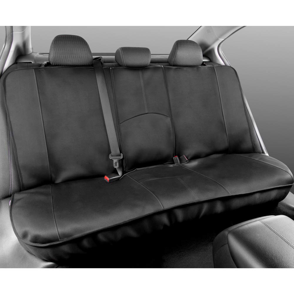 Motor Trend Two Tone Premium Front Seat Covers With Waterproof Rear Protector - With Extended Bench Side Coverage For Car, Truck