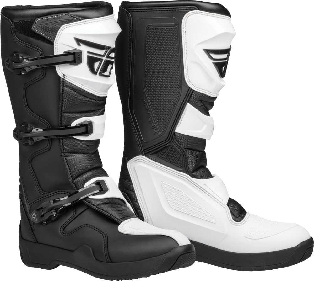 Fly Racing Maverik Lt Motocross Boots (Black/White Lt, Us 10)