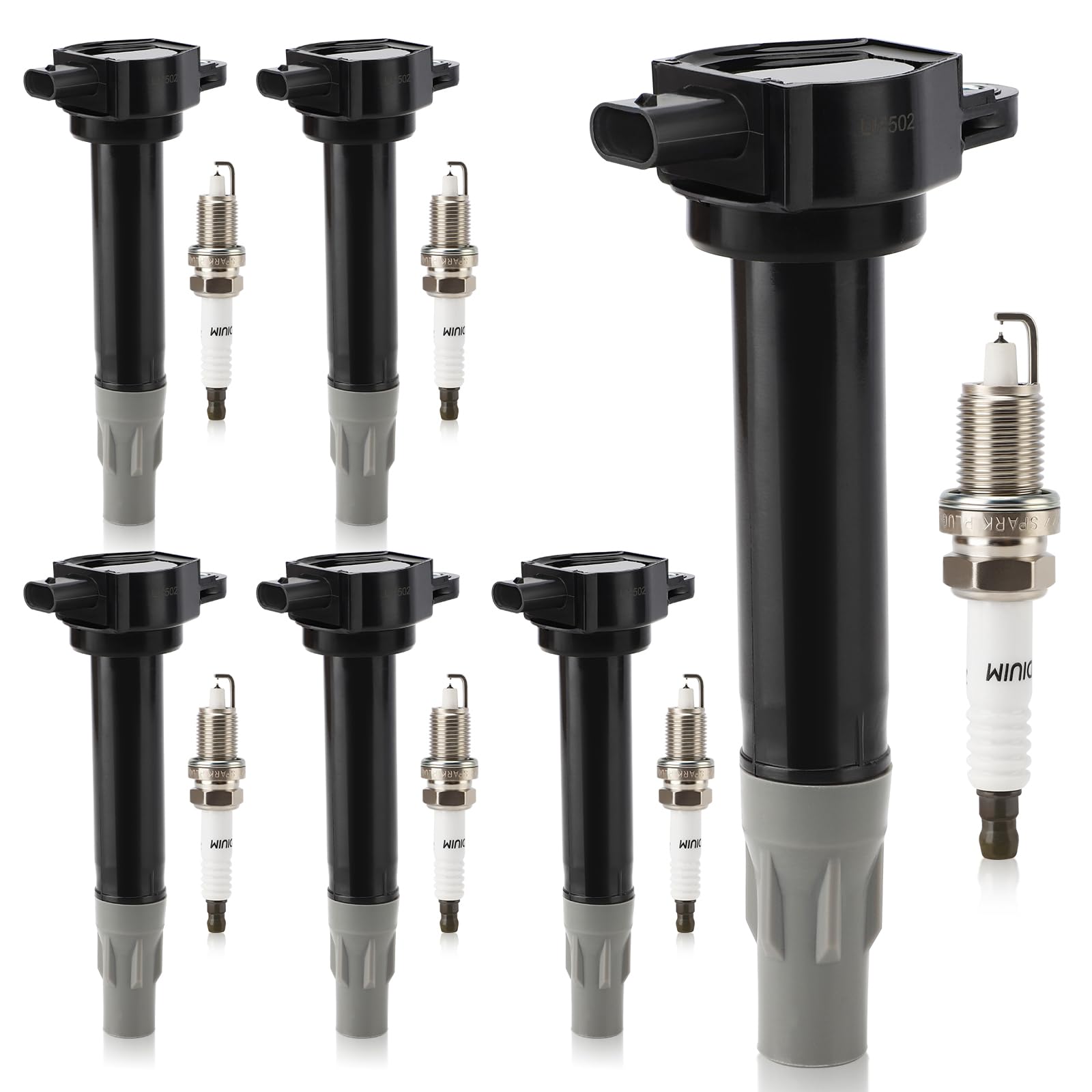 Uf502 Ignition Coil & 7781 Double Iridium Spark Plug For Chrysler 300 Pacifica Sebring Town & Country/Dodge Avenger Challenger C