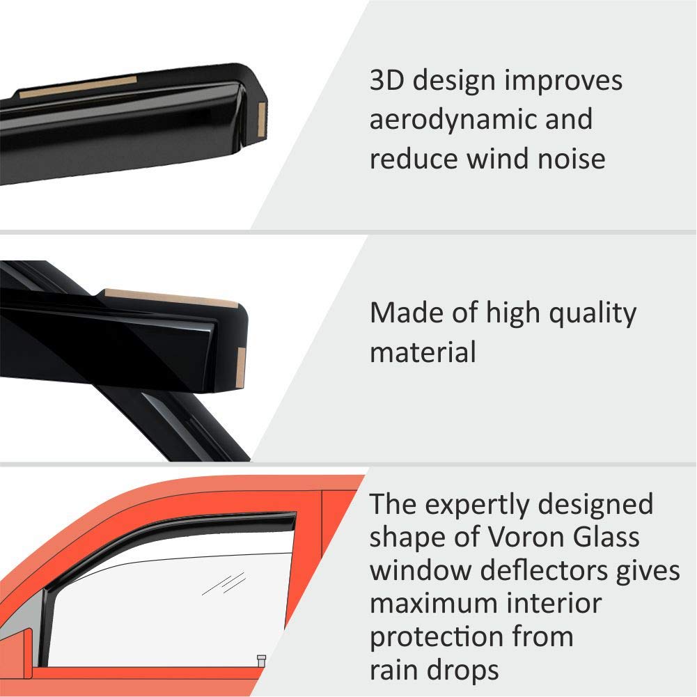 Voron Glass in-Channel Extra Durable Rain Guards for Nissan Altima 2013-2018, Window Deflectors, Vent Window Visors, 4 Pieces -