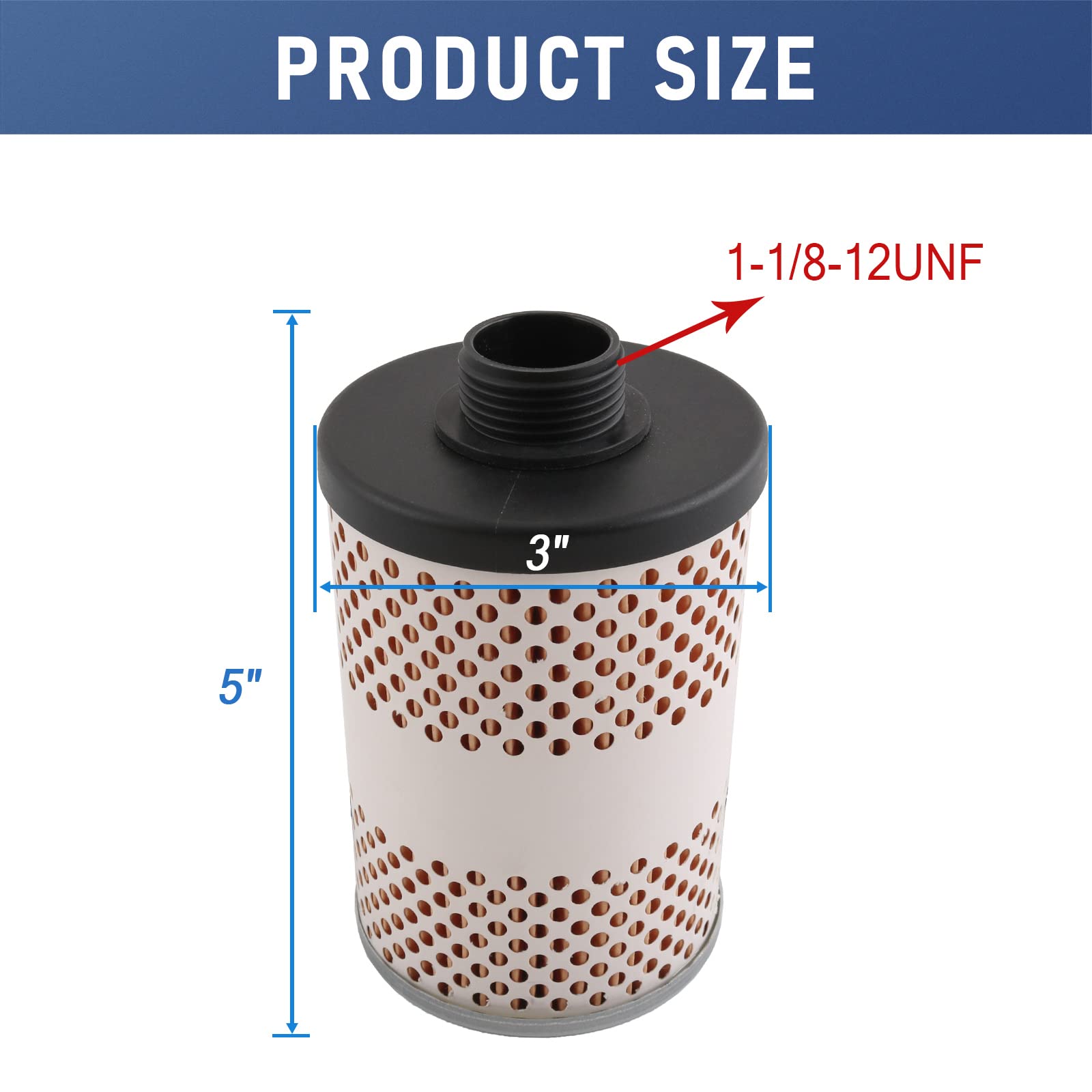 Dicmic 1Pc 496-5 Fuel Tank Filter Element Replacement For Gasoline And Diesel Water Separate 30 Micron With Protective Sheet