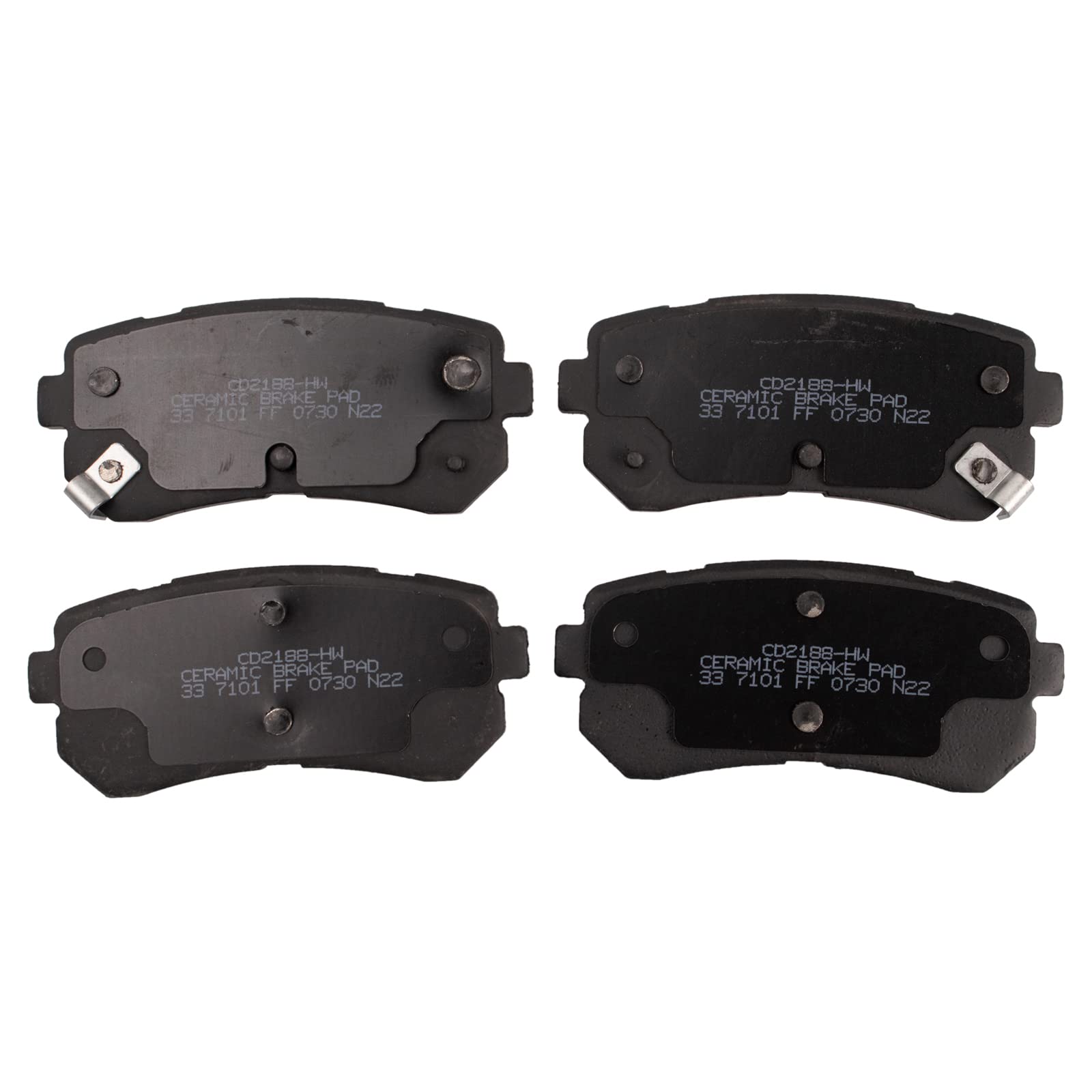 TRQ Rear Brake Pads Ceramic Compatible with 2018-2020 Hyundai Kona