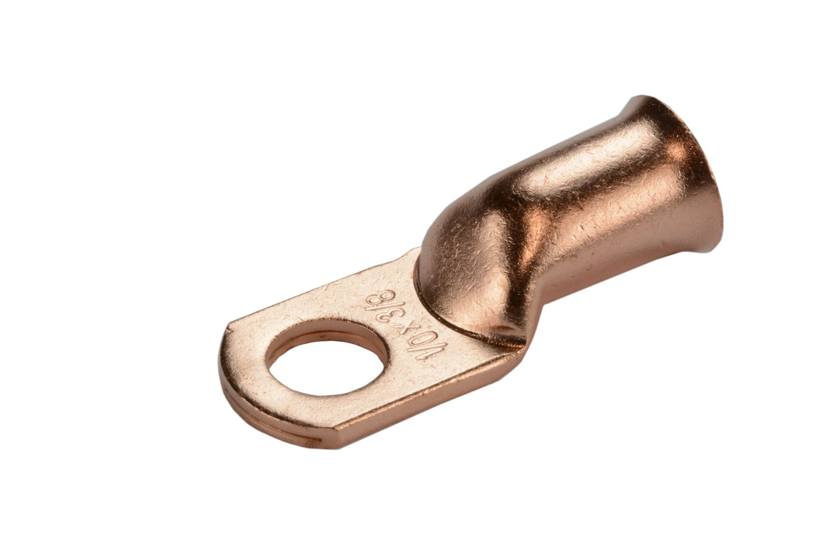 Temco 10 Pack Bare Copper Welding Battery Cable Ends, Lugs Terminal 1/0 Awg 3/8'' Hole (6 Awg To 1/0 Awg Options Available)