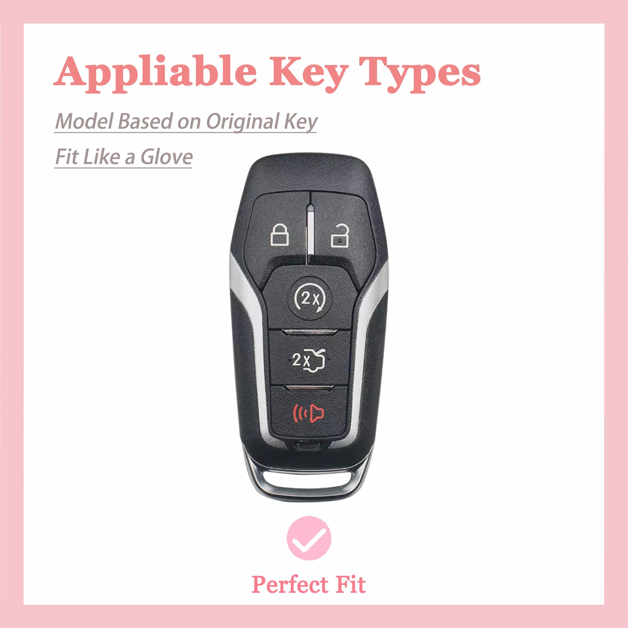 for Ford Key Fob Cover - Soft TPU Key Fob Case Shell Cover Holder Protector for Ford Edge Fusion Explorer Mustang Lincoln MKZ MK