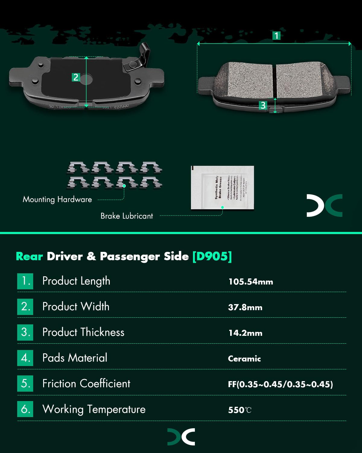 Scitoo Ceramic Disc Brake Pads Set Fit For Infiniti Fx35 Fx45 G35 M35 For Nissan 350Z
